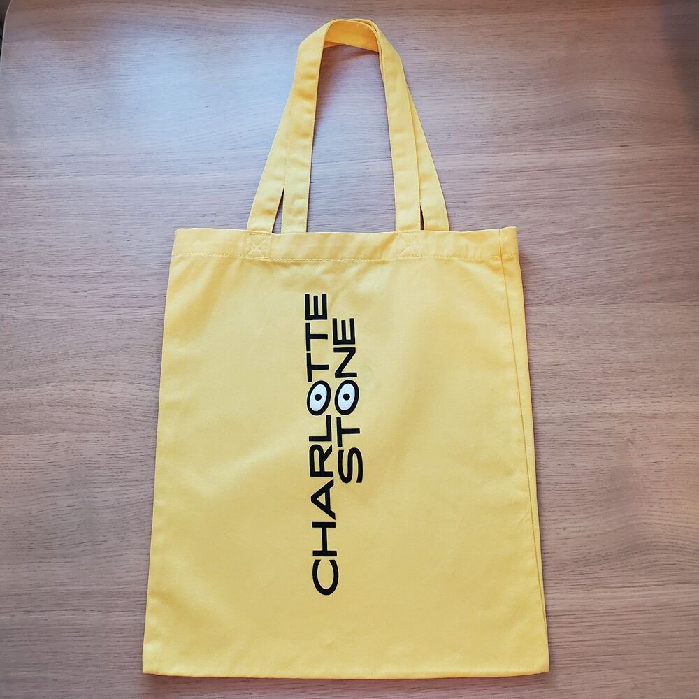 NEW Charlotte Stone Yellow Canvas Tote Bag #2 - Picture 1 of 3